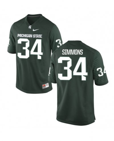 Men's Antjuan Simmons Michigan State Spartans #34 Nike NCAA Green Authentic College Stitched Football Jersey DO50Z11WS
